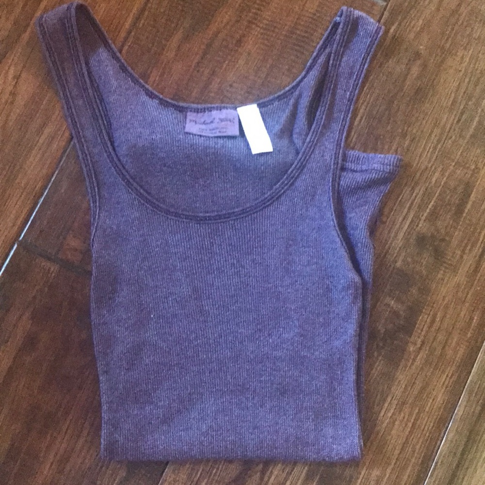 Michael Stars Shiny  Deep Plum Tank